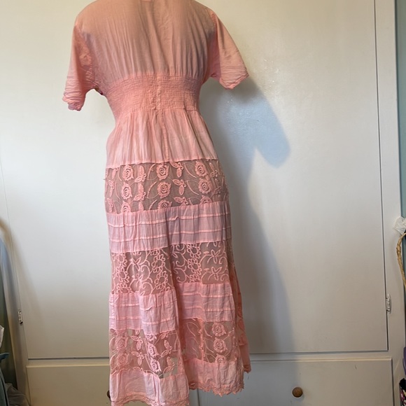 ROYAL MODA. Peach 🍑 color Embroidered, lace, buttons, Womens DRESS  size XL - Picture 9 of 16